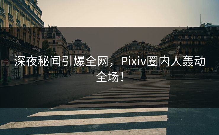 深夜秘闻引爆全网，Pixiv圈内人轰动全场！